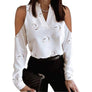 Women's Long Sleeve Off-shoulder Printed Shirt Size (S-3XL)