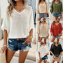 Women's Fashion V-neck Bat Short-sleeved Casual Tops
Size (S-XL)