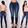 Women's Dark lace fashion feet jeans Size (S-3XL)