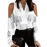 Women's Long Sleeve Off-shoulder Printed Shirt Size (S-3XL)