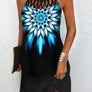 Women's Fashion Print Casual Halterneck Dresses Size (S-4XL)