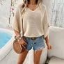 Women's Fashion V-neck Bat Short-sleeved Casual Tops
Size (S-XL)