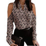 Women's Long Sleeve Off-shoulder Printed Shirt Size (S-3XL)