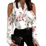 Women's Long Sleeve Off-shoulder Printed Shirt Size (S-3XL)