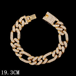 Women's Luxury 12mm Iced Out Cuban Link Chain Bracelet