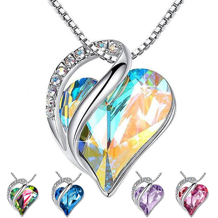 Women's 925 Sliver Heart Shaped Geometric Necklace