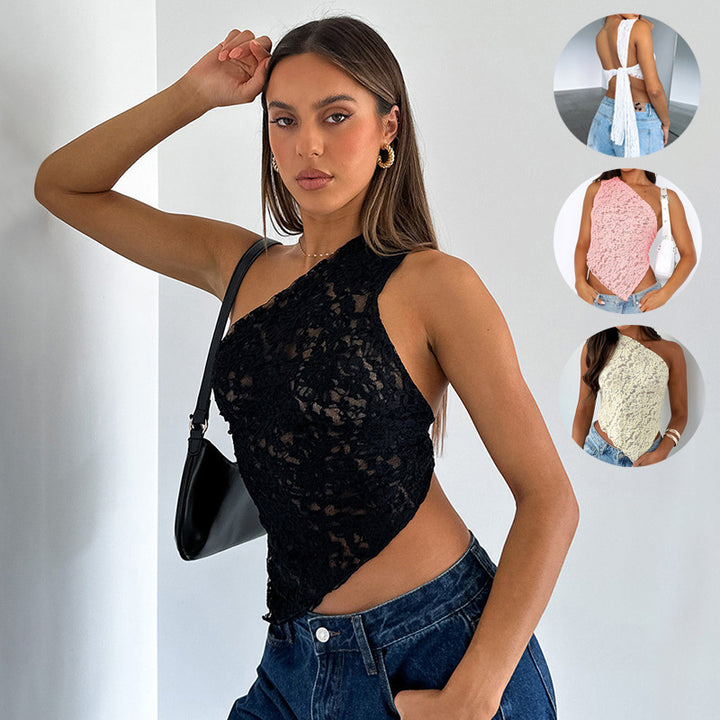 Women's Lace Backless Asymmetrical Tops
Size (S-L)