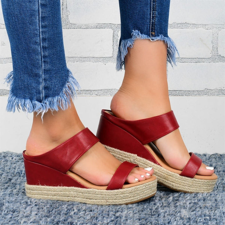 Women's Hemp High Wedge Sandals