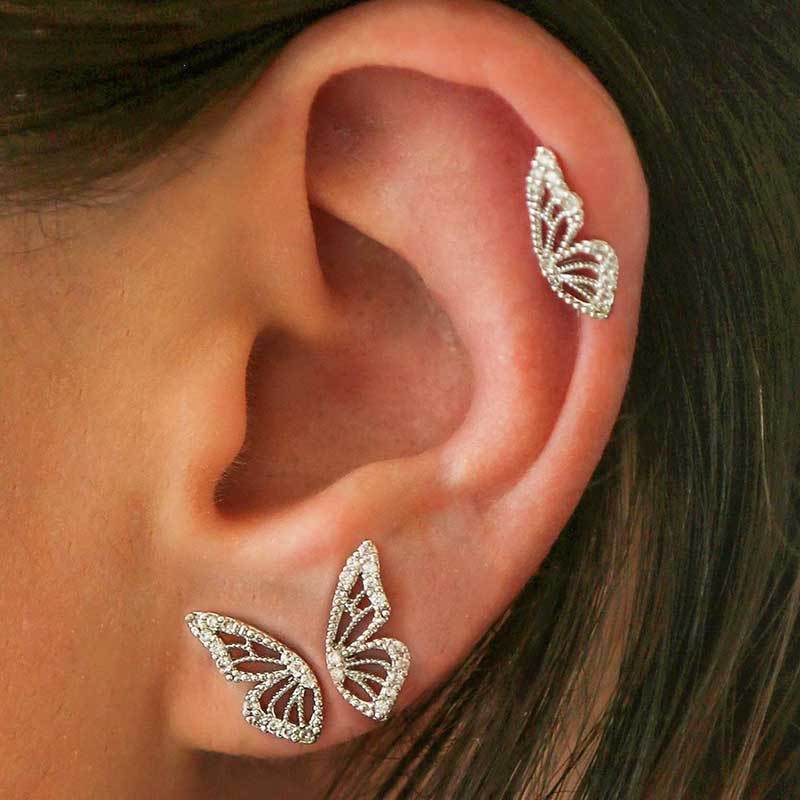 Women's Exaggerated Bohemian Crystal Butterfly Earrings