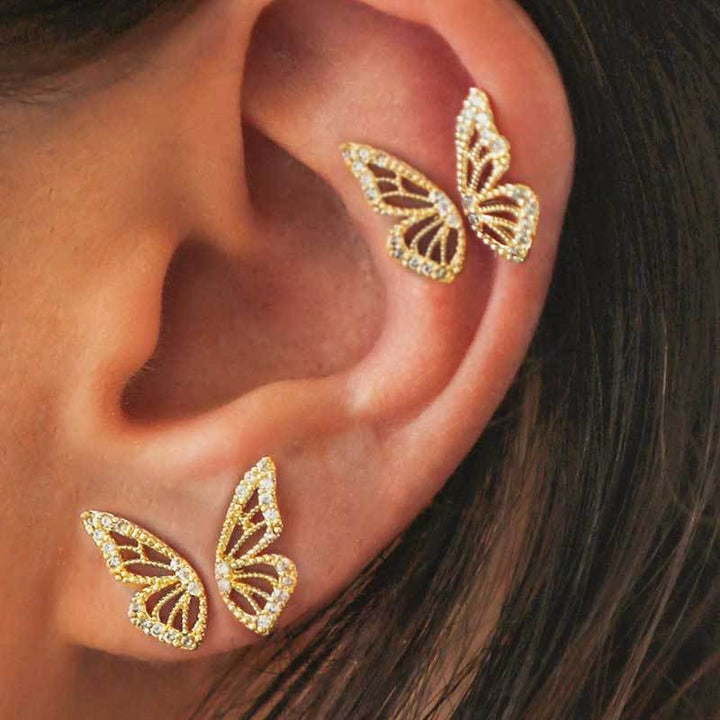 Women's Exaggerated Bohemian Crystal Butterfly Earrings