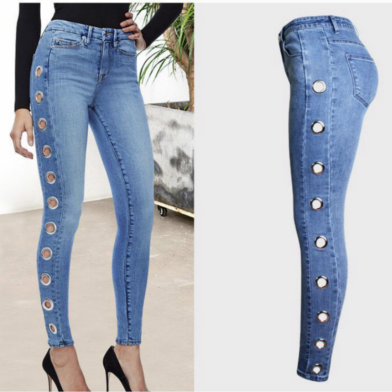 Women's Fashion Tight Hoop Jeans Size (S-3XL)