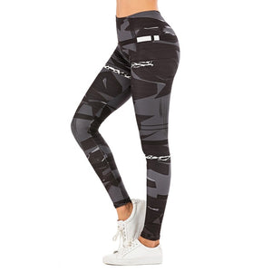 Women's Sexy Leaf Printing Fitness Leggins (One Size)