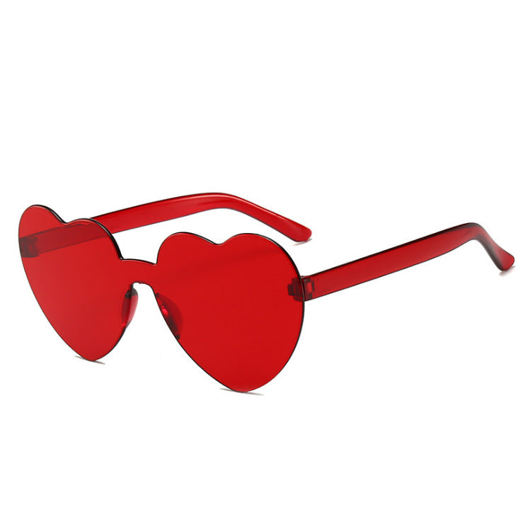 Women's Love Shape Ocean Piece Personality Sunglasses