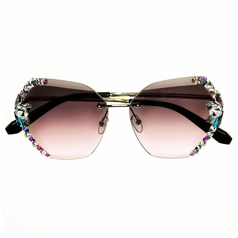 Women's Fashion Luxury Rhinestone Square Sunglasses