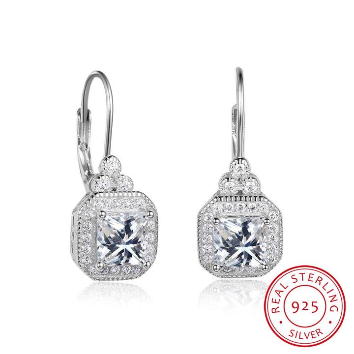 Women's S925 sterling silver rhinestone earrings