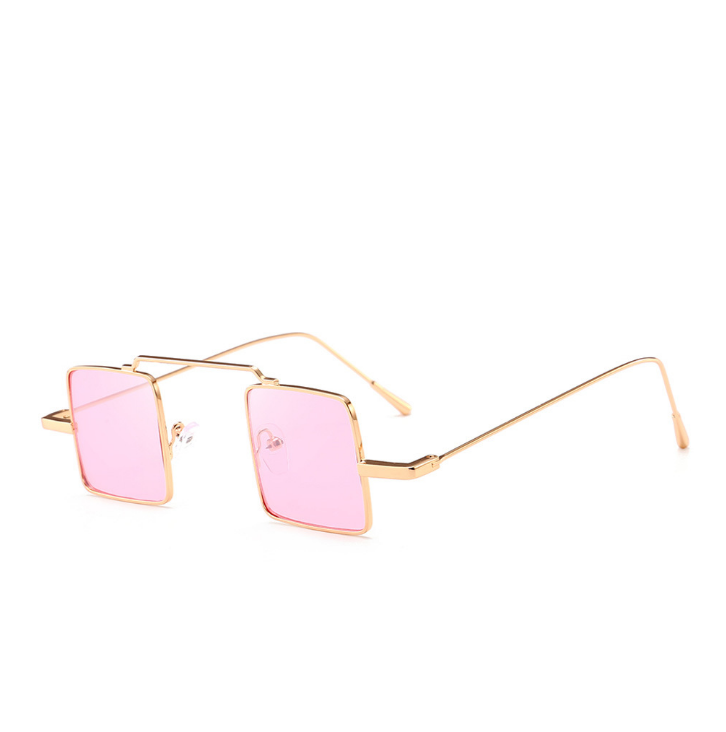 Women's Multicolored personality metal small box sunglasses