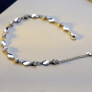 Women's Diamond-encrusted 925 sterling silver bracelet