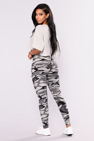 Women's Camouflage Grey Leggings Size (S-2XL)