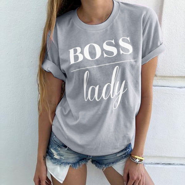 Women's Casual Letter Printed T-shirt Tops Size (S-XXXL)