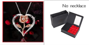 Women's Zircon Heart Rose Silver Necklace