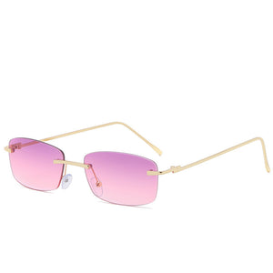 Women's Fashion Rimless Cut-edge Ocean Lens Sunglasses