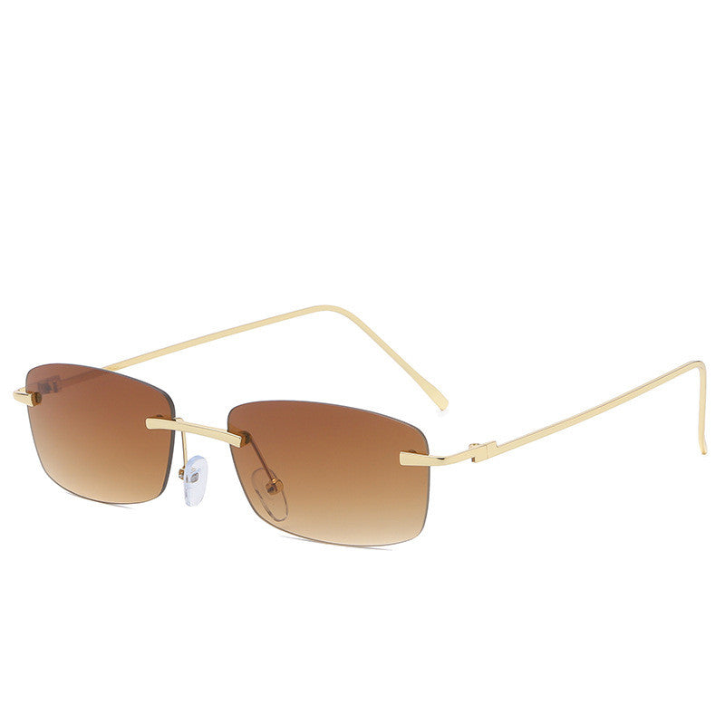 Women's Fashion Rimless Cut-edge Ocean Lens Sunglasses