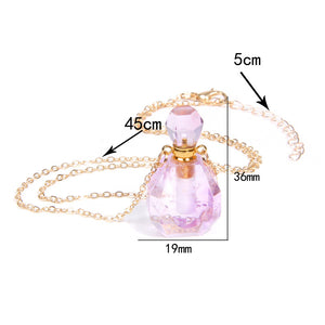 Women crystal pendant Perfume bottle necklace