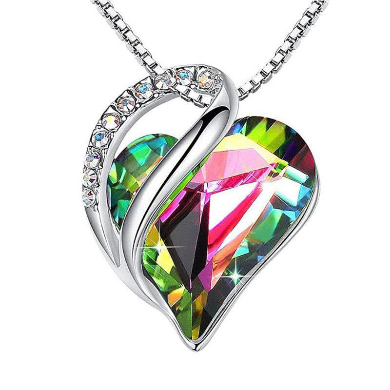 Women's 925 Sliver Heart Shaped Geometric Necklace