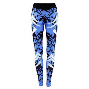 Women's Dark Blue Printed Gym Leggings Size (S-XL)