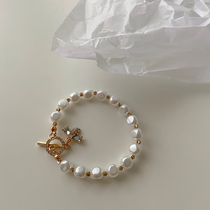 Woman Exquisite Classic Fashion Natural Stone Pearl Pendant Bracelet