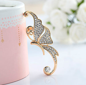 Womens's Exaggerated Full Diamond Butterfly Earrings