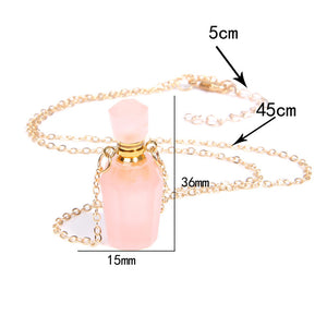 Women crystal pendant Perfume bottle necklace