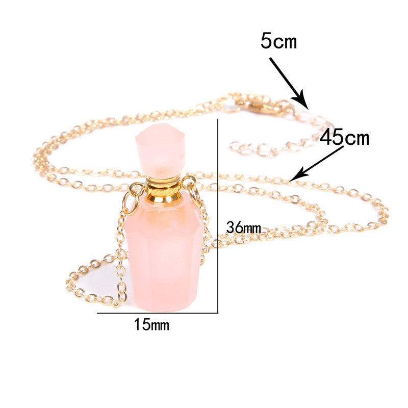 Women crystal pendant Perfume bottle necklace