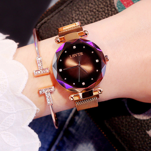 Women's Waterproof  Rose Gold  Fashion Diamond Watches