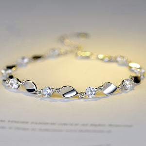 Women's Diamond-encrusted 925 sterling silver bracelet