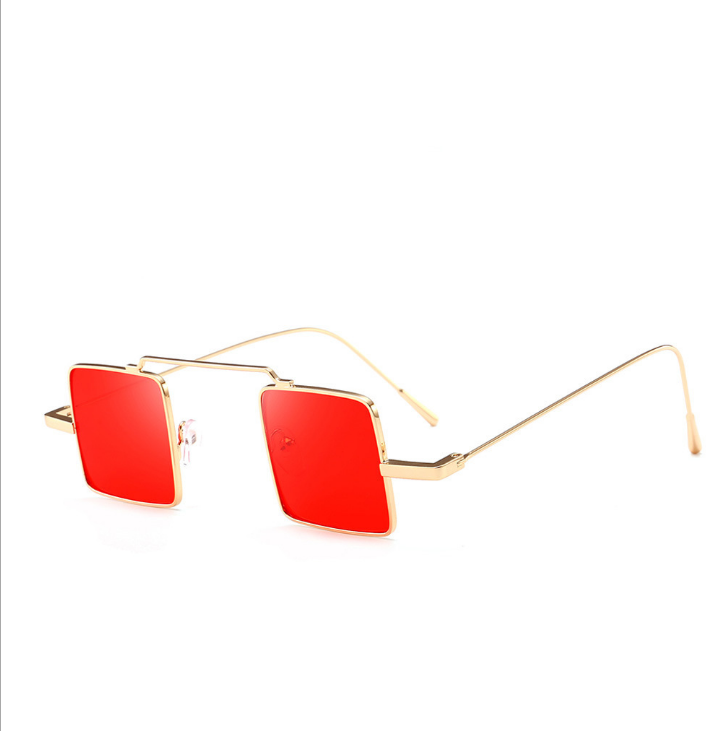 Women's Multicolored personality metal small box sunglasses