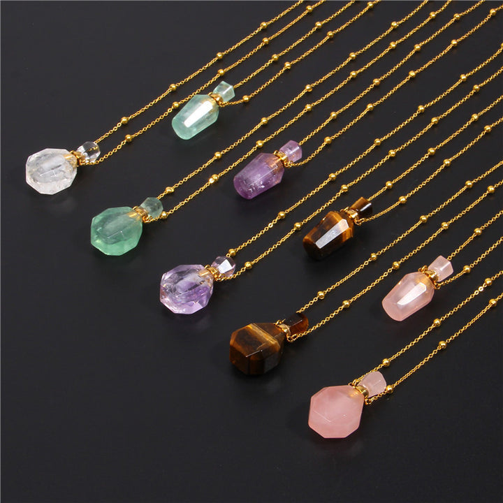 Women crystal pendant Perfume bottle necklace