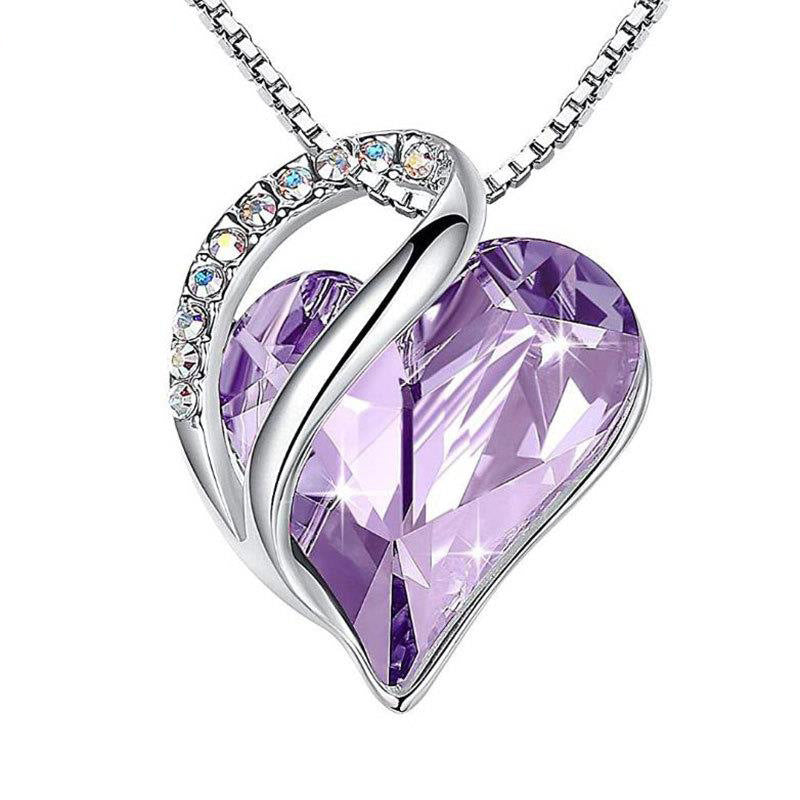 Women's 925 Sliver Heart Shaped Geometric Necklace