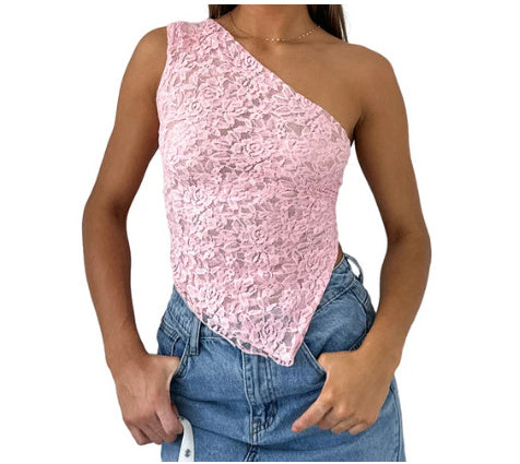 Women's Lace Backless Asymmetrical Tops
Size (S-L)