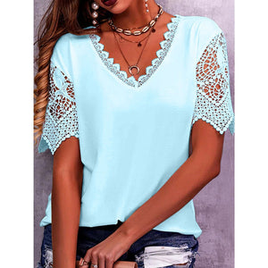 Women's Lace Summer Casual Shirts Size (S-5XL)