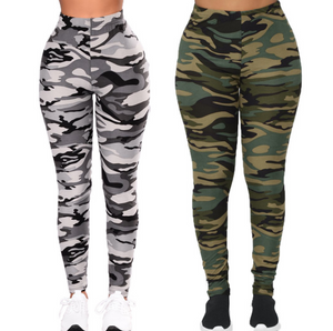 Women's Camouflage Grey Leggings Size (S-2XL)