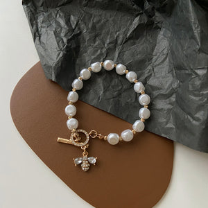 Woman Exquisite Classic Fashion Natural Stone Pearl Pendant Bracelet