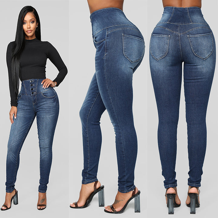 Women's High Waist Slim Jeans 
Size (S-5XL)