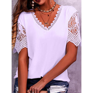 Women's Lace Summer Casual Shirts Size (S-5XL)