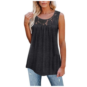 Women's Sexy Lace Loose Neck Tank Tops Size (S-5XL)