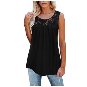 Women's Sexy Lace Loose Neck Tank Tops Size (S-5XL)