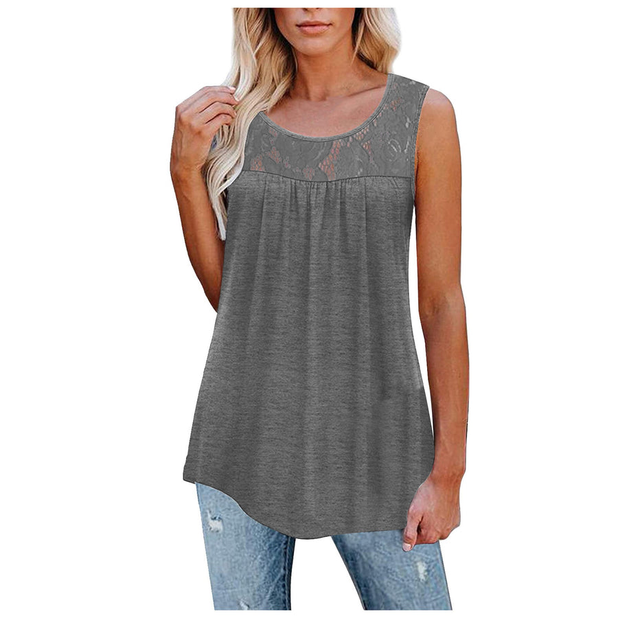 Women's Sexy Lace Loose Neck Tank Tops Size (S-5XL)