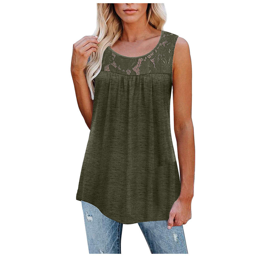 Women's Sexy Lace Loose Neck Tank Tops Size (S-5XL)