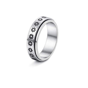 Stainless Steel Rotatable Spinner Moon Stars Relieve Anxiety Rings