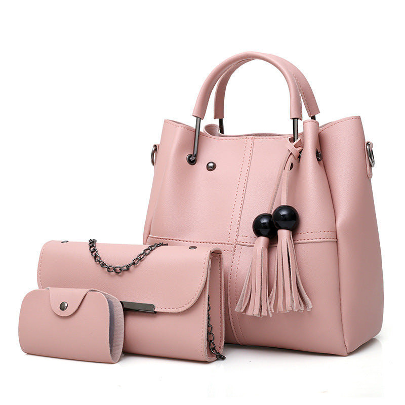 Women fashion single shoulder Messenger three-piece tassels bag